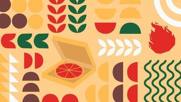 Pizza box graphic background vector