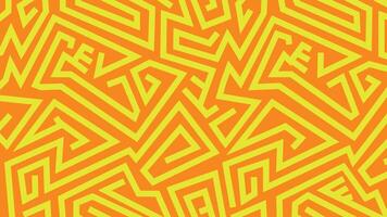 Retro yellow line art on orange background vector