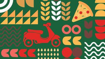 Pizza topping design background vector
