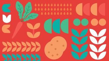 Abstract carrot and potato background vector