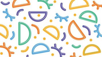 Geometric squiggle and hexagon background vector