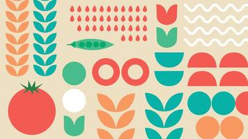 Tree and tomato abstract background vector