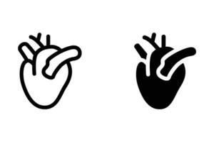 Human Heart icon set. for mobile concept and web design on white background vector