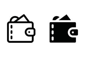 Wallet icon set. for mobile concept and web design on white background vector