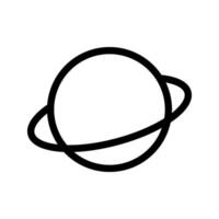saturn outline icon isolated illustration. simple icon on white background. vector