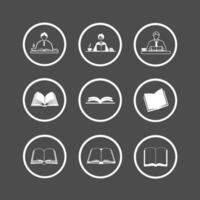 Book and Study Icon set for Educational Websites and Blogs vector