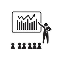 Presentation Icon, Speaker Presenting to Audience vector
