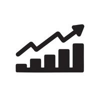 Upward Chart Symbol for Reports, Presentations and UI Design vector