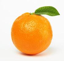 orange with leaf photo