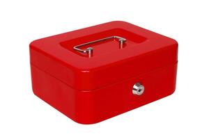 Cash box isolated on a white photo