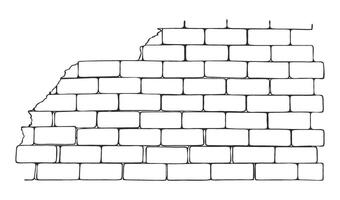 Stylized outline of a brick wall for design elements vector
