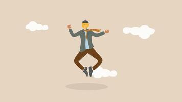 lightbulb head character jump vector
