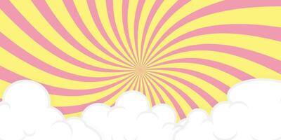 Radial background with swirls and clouds foreground vector