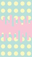 Illustration of a yellow polka dot background with wavy lines with pastel green and pink from the top and bottom vector