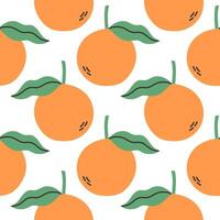 Orange summer pattern on white background. Simple seamless pattern with oranges. design for greeting card and invitation of seasonal summer holiday vector