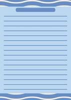 paper notebook, blank paper note book, notebook sheet, notebook page template, line notepad pages, dot graph notepad page illustration. blue vector