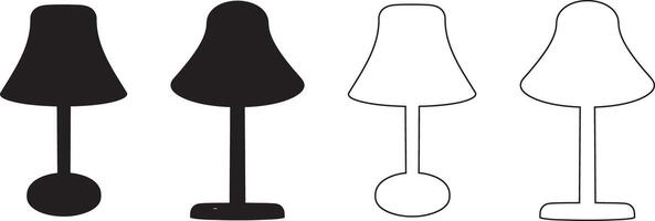 small lamp silhouette vector