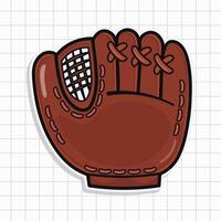 This illustration showcases a Baseball Glove, set against a white grid, capturing the essence of the game. vector