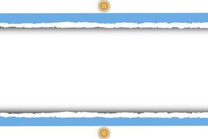 The border of the Argentine flag is torn paper. vector