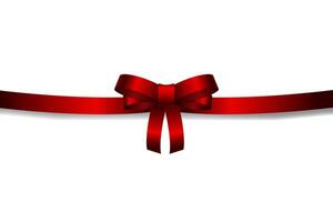 Red Ribbon and Bow on White Background vector