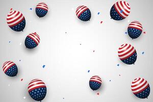 background of balloon theme of American independence day for banner and web background vector