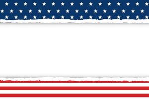 easy use border with the American flag in a torn paper style vector