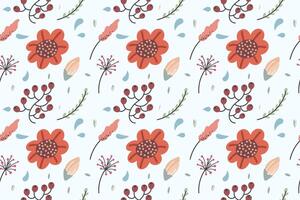 beautiful colorful flower patterns. red, yellow vector
