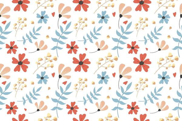 soft pastel colored seasonal flower pattern for cloting and curtain