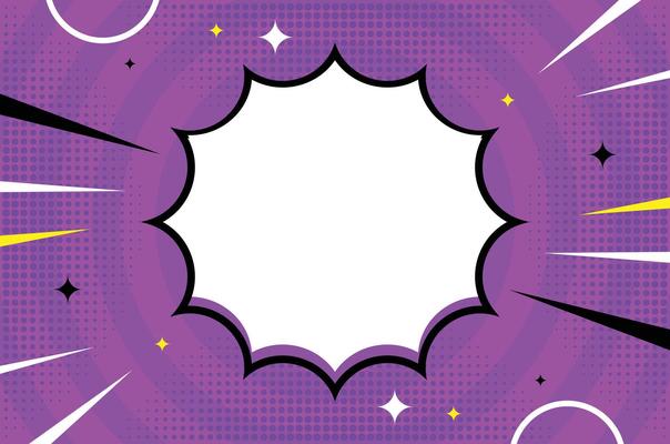 Halftone Pop Art Comic Background with Colorful Speech and Thought Bubbles