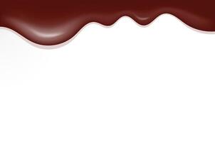 Chocolate Liquid Dripping Background with Smooth Melted Effect vector