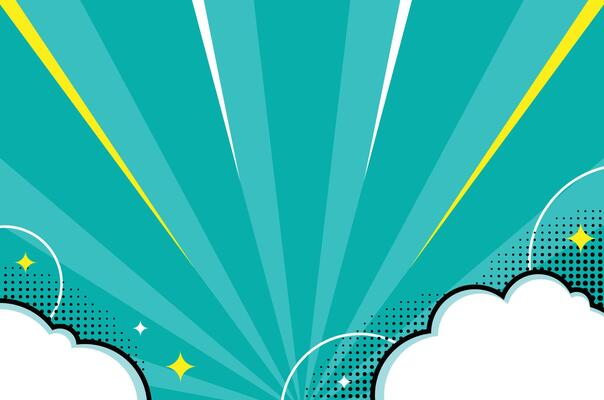 Funky Pop Art Comic Style Background with Halftone Pattern and Chat Bubbles