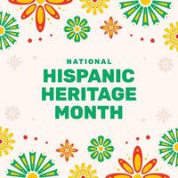 National Hispanic Heritage Month Flat Design Background with Colorful Patterns vector