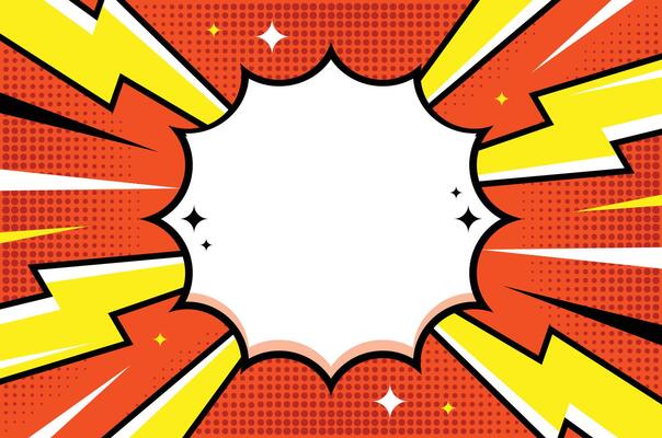 Creative Pop Art Halftone Comic Layout with Retro Chat and Thought Bubbles