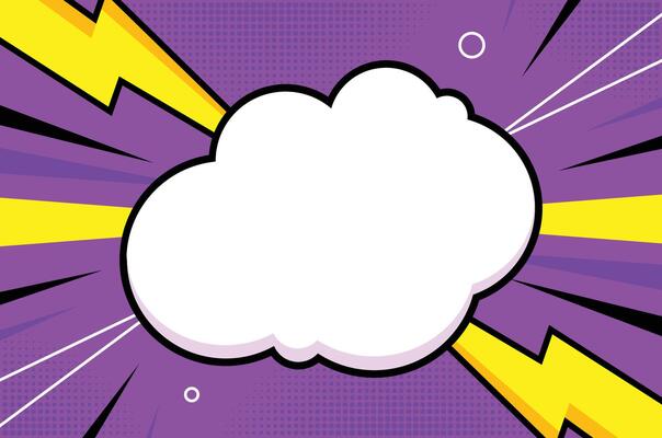 Funky Pop Art Comic Background with Halftone Dots and Chat Bubbles
