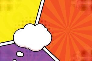 Colorful Comic Style Pop Art Background with Speech Bubbles and Halftone Pattern vector