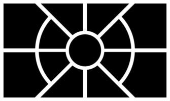 A Black and White Photo Collage Template with Central Radial Design and Rectangular Frames. blank collage frame photo part or picture mockup. frame. picture college. picture frames. vector