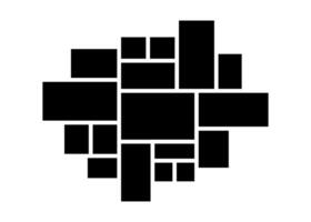 Black and White Grid Photo Collage Template for Multiple photos. blank college frame photo part or picture vector