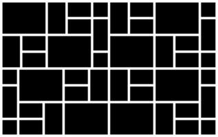 A Horizontal Black and White Rectangular Grid Photo Collage Template for Multiple Photos. blank college frame photo part vector
