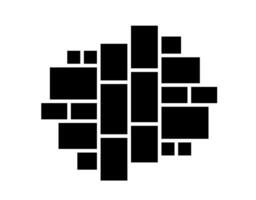 Black and White Irregular Grid Photo Collage Template for Multiple photos. blank college frame photo part or picture vector
