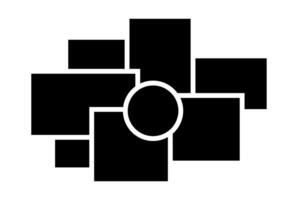 A Black and White Collage Template with Circular Center. blank college frame photo part or picture mockup. frame. picture college. picture frames vector