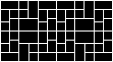 A Horizontal Black and White Rectangular Grid Photo Collage Template for Multiple Photos. blank college frame photo part or picture mockup. frame. picture college. vector
