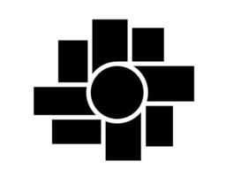 A Black and White Collage Template with Circular Center. blank college frame photo part or picture mockup. frame. vector