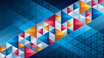 Abstract geometric background with 3d triangle shape, Colorful triangle Pattern design. Modern polygon triangles background, Creative ideas for presentations, template, banner, card vector