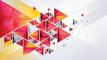 Modern Red Geometric triangle background. Abstract polygon triangles background, 3d triangle shapes design, Creative ideas for business presentations, template, invitation card vector