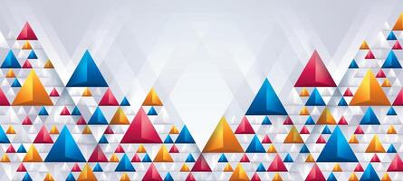 Abstract Colorful geometric background with 3d triangle shape, Modern polygon triangles background. Triangle Pattern design, Creative ideas business presentations, template, banner, card vector