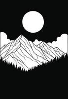 Clean mountain forest , a simple moon design, ideal for various creative projects and applications Pro vector