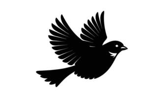 Black silhouette bird in flight vector