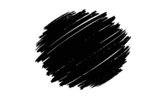 Abstract black ink brush stroke circular design element vector