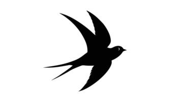 Elegant black swallow silhouette in flight vector