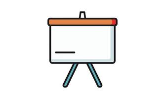 Simple whiteboard icon for presentations and meetings vector